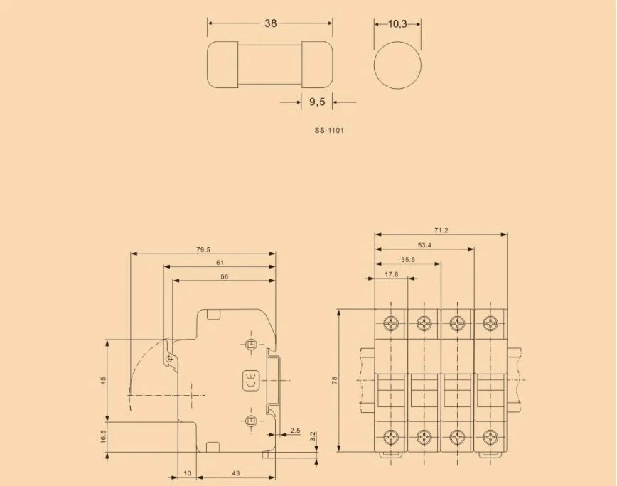 10*38mm High Breaking Capacity DC Fuse 1000V 30A Ceramic Fuse Base Fuse Holder and Fuse for Solar PV System